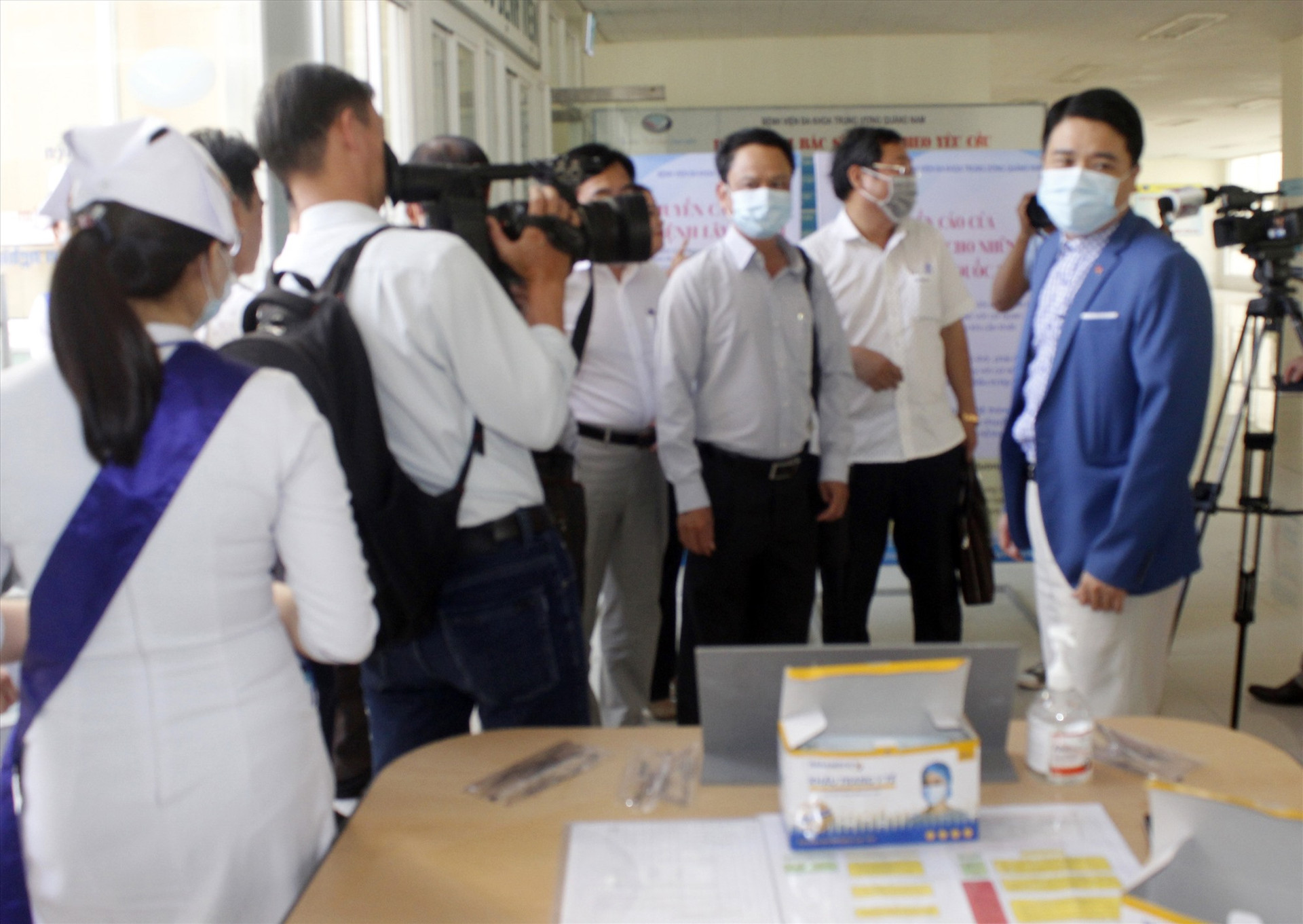 Kiểm tra công tác phòng chống nCoV tại Bệnh viện Đa khoa Trung ương Quảng Nam (Núi Thành).