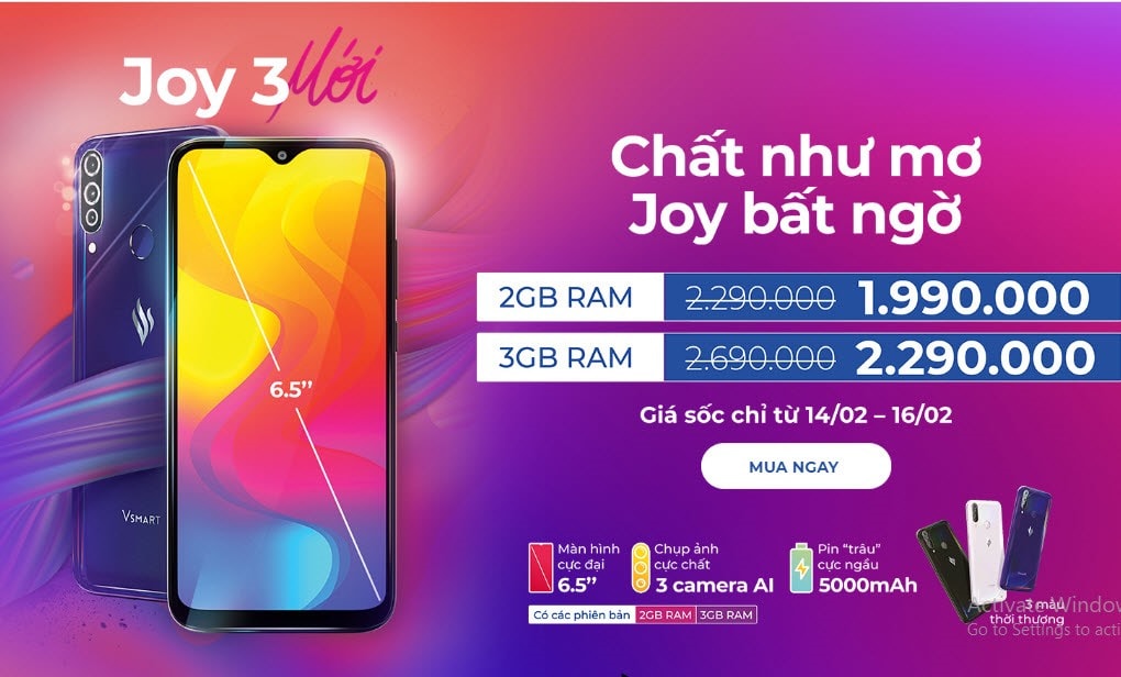 Vinsmart Joy 3 giá mềm