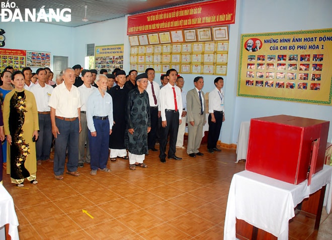 Nhà văn hóa thôn Phú Hòa 1, xã Hòa Nhơn, huyện Hòa Vang trở thành điểm sinh hoạt văn hóa, chính trị của người dân địa phương. Ảnh: HUỲNH LÊ