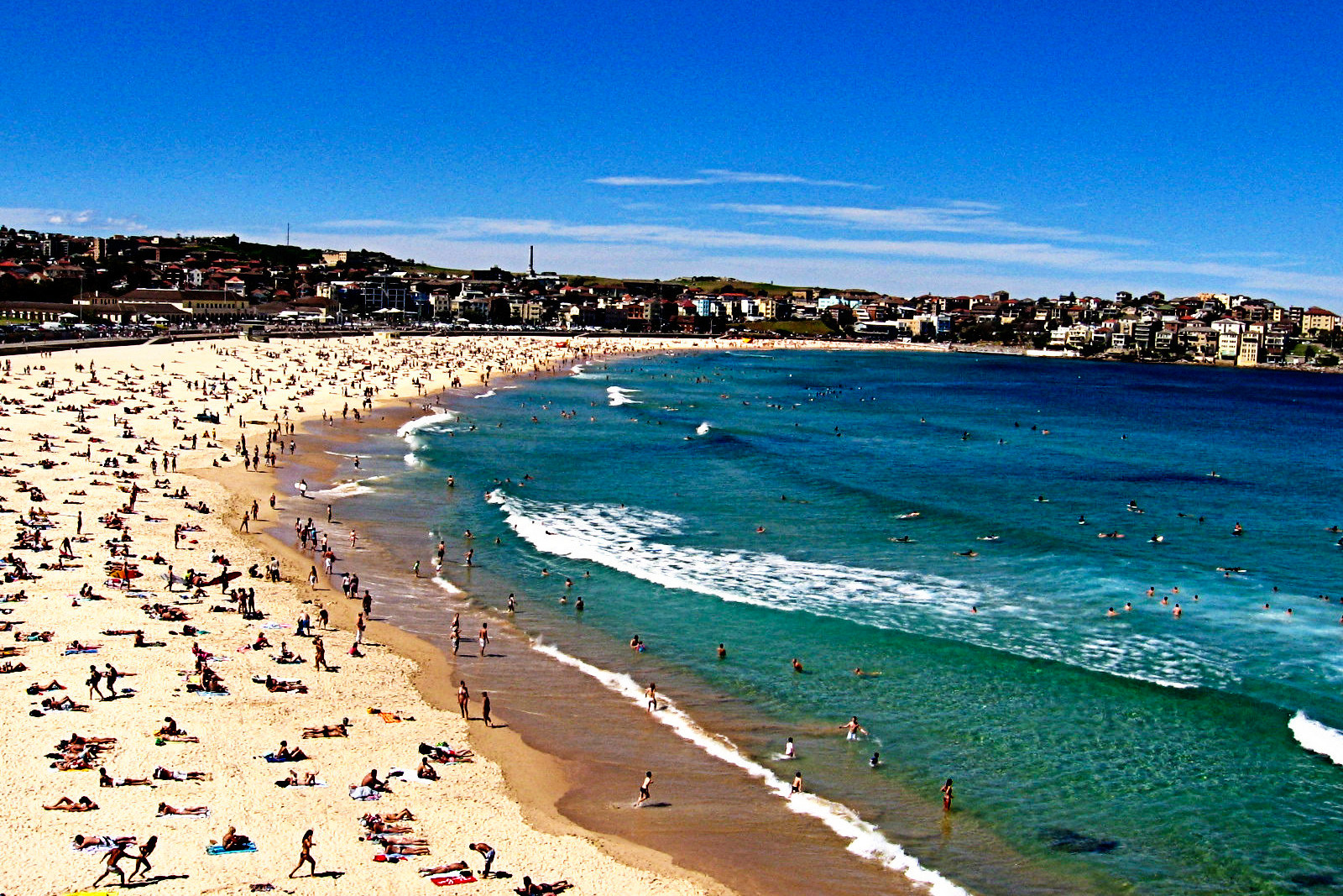 Một bãi biển tại Sydney, Australia đông nghịt người vào mùa hè nóng bức. Ảnh: flicks