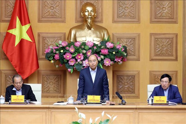 Thủ tướng Nguyễn Xuân Phúc phát biểu ý kiến. Ảnh: Thống Nhất/TTXVN