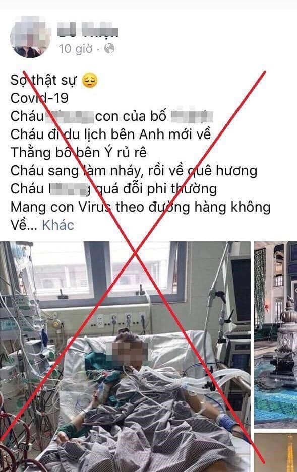 Chia sẻ sai sự thật đã gây hoang mang dư luận khi tình hình dịch Covid-19 vẫn diễn biến phức tạp. (Ảnh chụp màn hình)