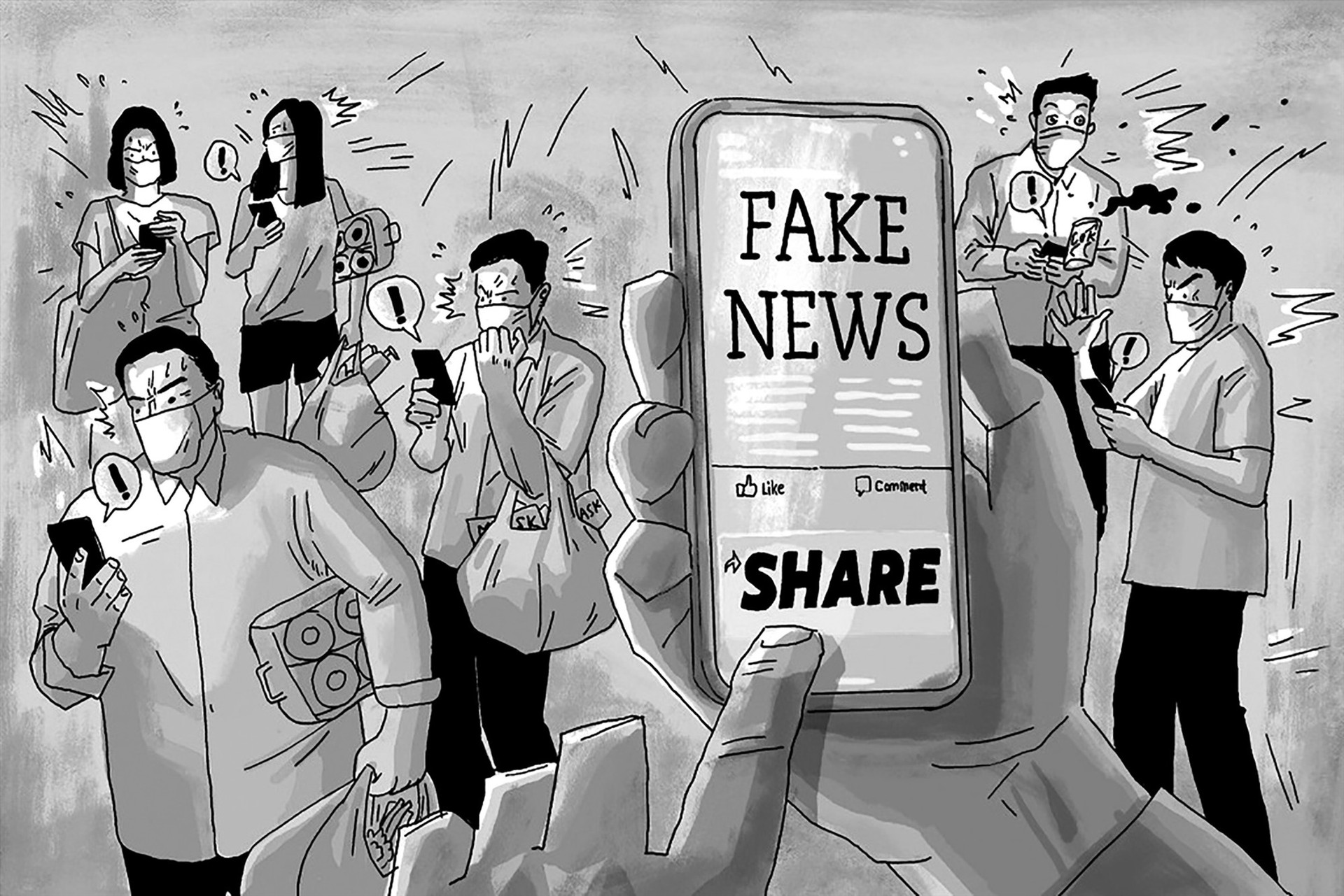 Người dân cần theo dõi tin tức từ các nguồn chính thống, không chia sẻ các thông tin chưa được kiểm chứng. Ảnh minh họa: Bộ Công an.