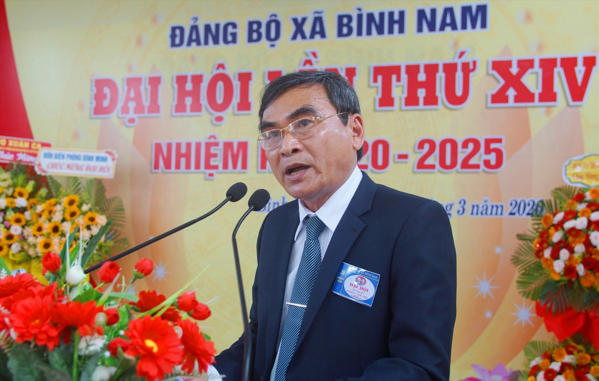 Ông Phan Công Vỹ - Bí thư Huyện ủy Thăng Bình phát biểu chỉ đạo đại hội. Ảnh: PHAN VINH
