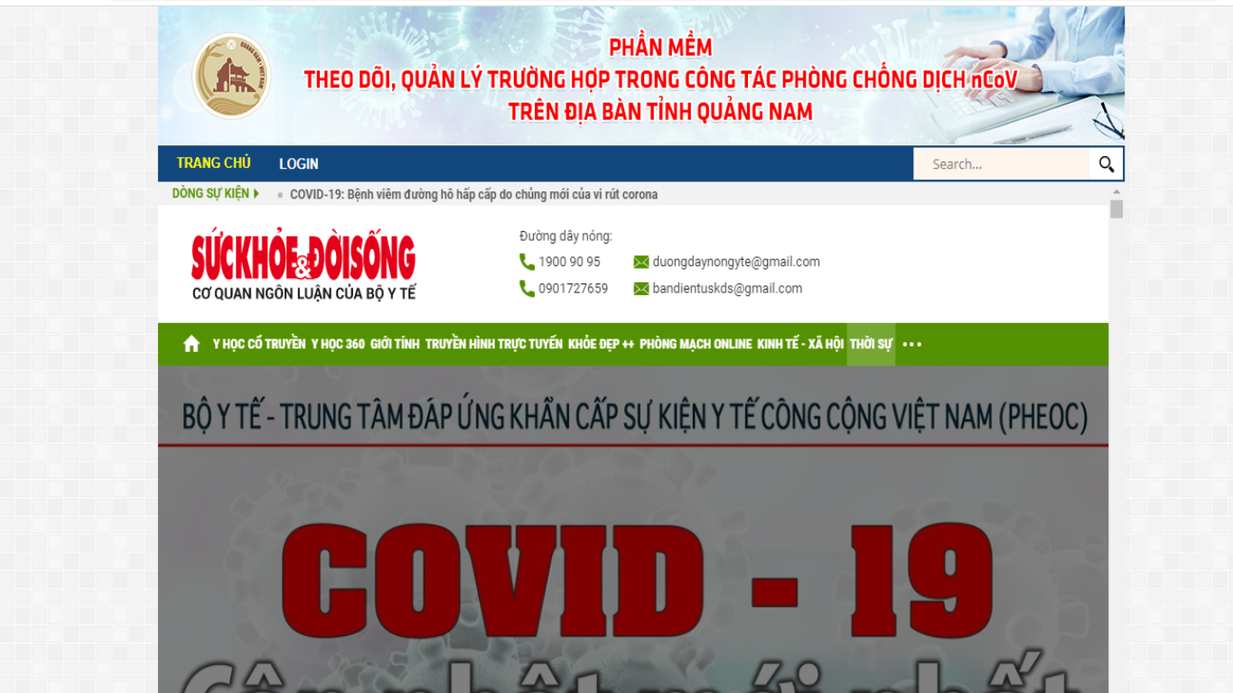 Phần mềm “Theo dõi, quản lý các trường hợp trong công tác phòng, chống dịch nCoV trên địa bàn tỉnh Quảng Nam”