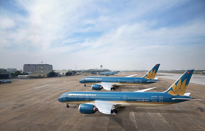 Máy bay của hãng hàng không Vietnam Airlines. (Ảnh: CTV/Vietnam+)
