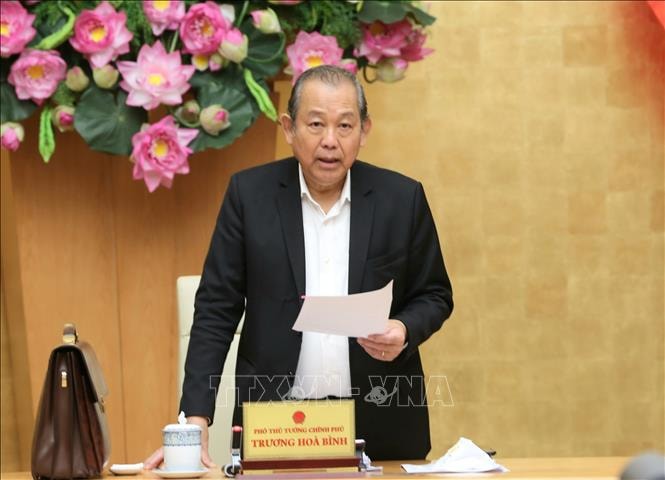 Phó Thủ tướng Thường trực Chính phủ Trương Hòa Bình phát biểu. Ảnh: Doãn Tấn/TTXVN