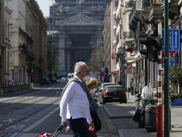 Một thành phố của Bỉ thưa thớt người trong mùa dịch Covid-19. Ảnh: AFP