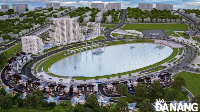 Phát triển bất động sản công nghiệp cũng thúc đẩy phát triển đô thị phía tây bắc thành phố. TRONG ẢNH: Phối cảnh các công trình hạ tầng đô thị phụ trợ chuẩn bị được Công ty CP Phát triển Khu Công nghệ thông tin Đà Nẵng (DITP) đầu tư trong năm 2020-2021. Ảnh: TRIỆU TÙNG