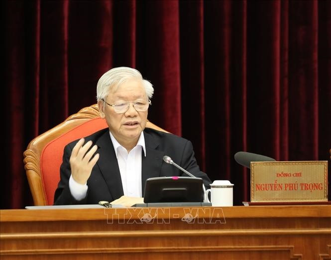 Trong ảnh: Tổng Bí thư, Chủ tịch nước Nguyễn Phú Trọng phát biểu chỉ đạo Hội nghị.