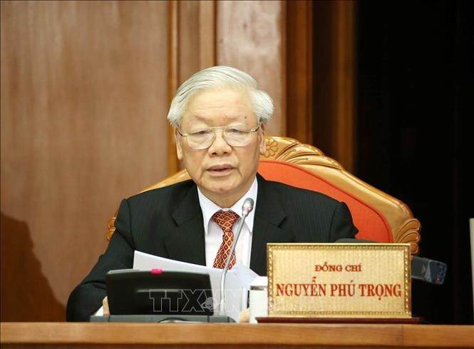 Tổng Bí thư, Chủ tịch nước Nguyễn Phú Trọng phát biểu bế mạc Hội nghị. Ảnh: Phương Hoa/TTXVN