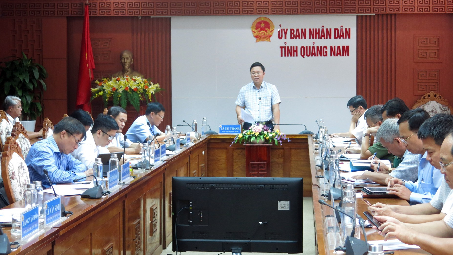 Chủ tịch UBND tỉnh Quảng Nam Lê Trí Thanh chủ trì cuộc họp sáng 14.5