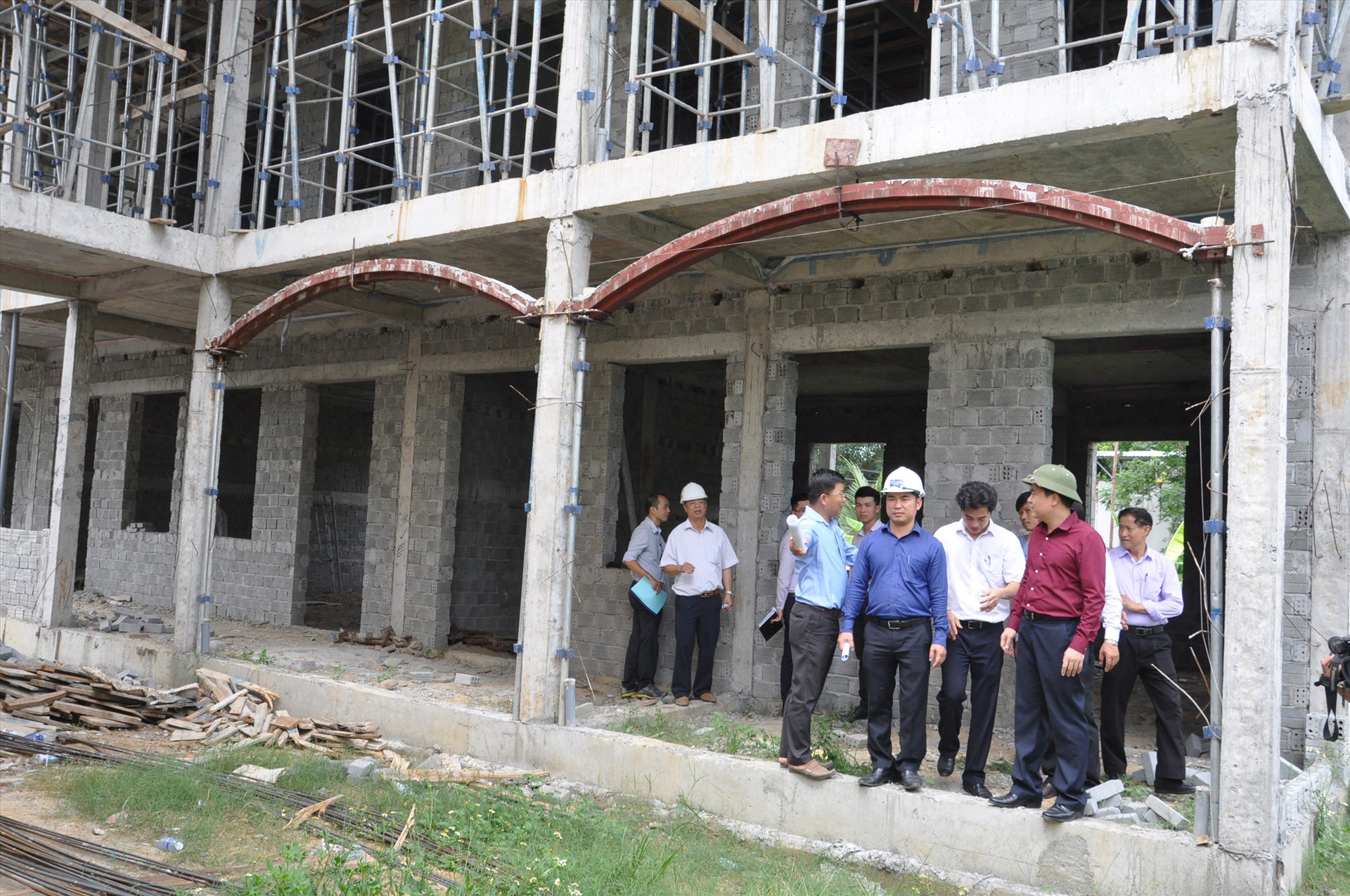 Công trình khối nhà lớp học 2 tầng Trường THPT Nguyễn Khuyến. Ảnh: X.P