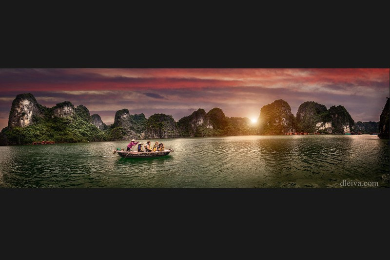 A panorama of Ha Long Bay