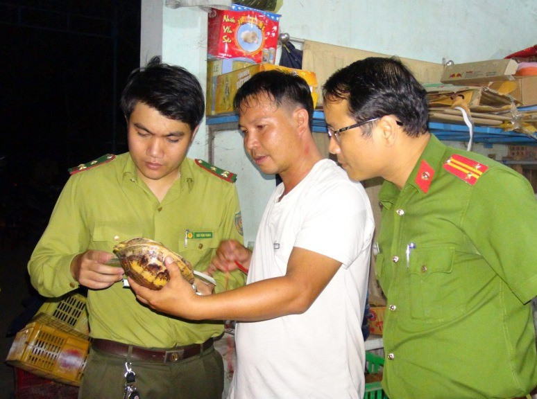 Cơ quan chức năng kiểm tra, triệt xóa đường dây mua bán động vật hoang dã quy mô liên tỉnh tại Hà Lam (Thăng Bình) vào tháng 5.2018. Ảnh: P.N