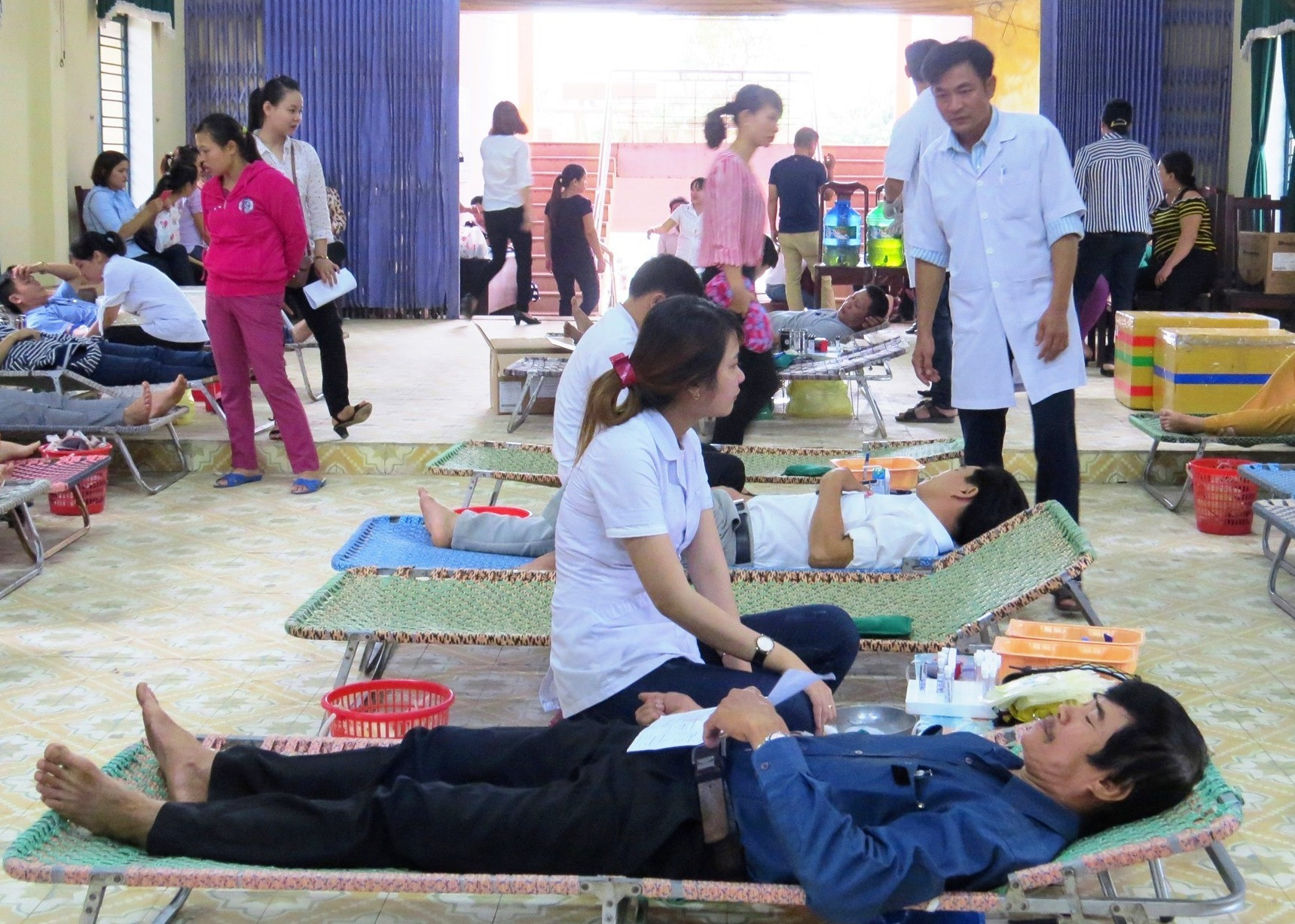 Phong trào hiến máu tình nguyện lan tỏa tại Đại Lộc. Ảnh: HOÀNG LIÊN