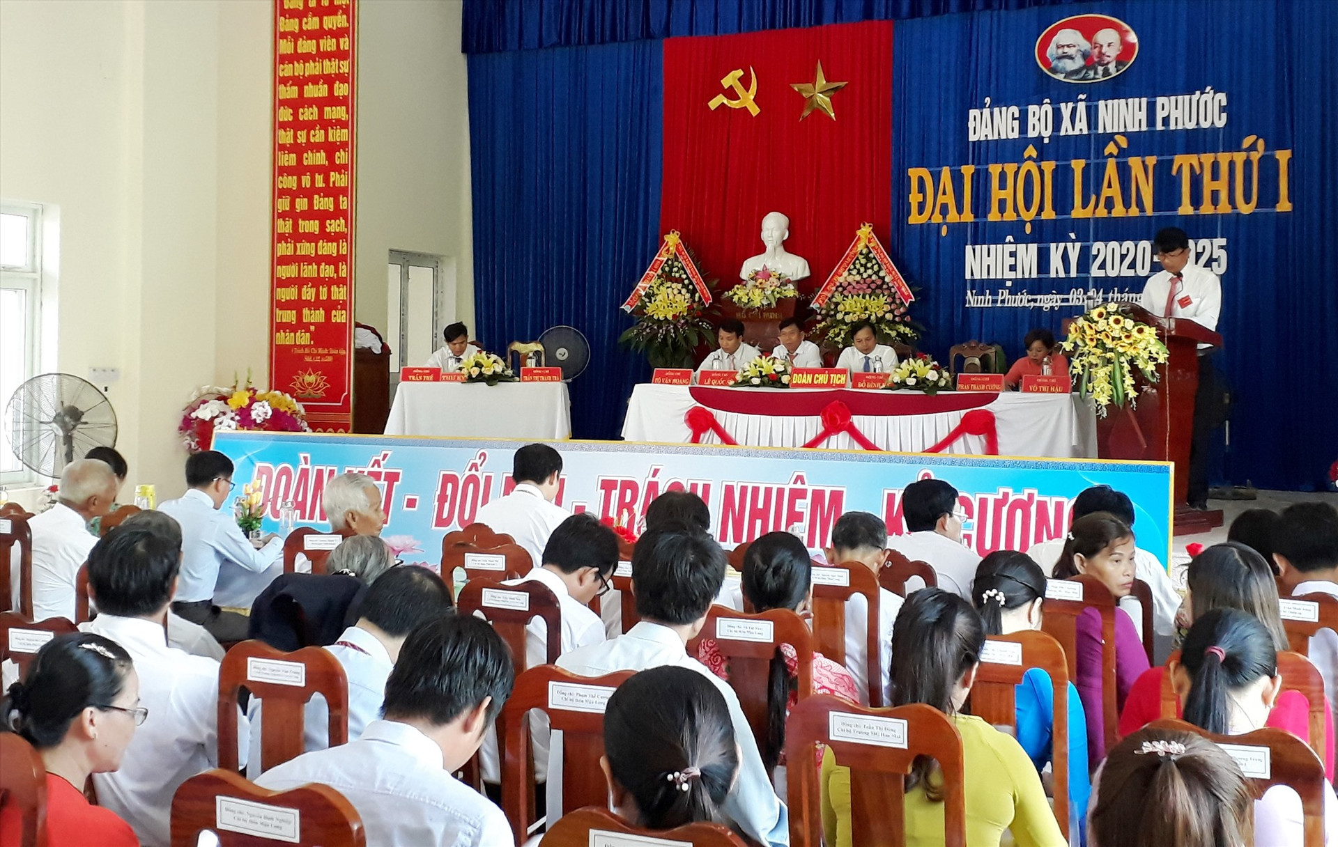 Quang cảnh đại hội Đảng bộ xã Ninh Phước (Nông Sơn) lần thứ I, nhiệm kỳ 2020 - 2025.