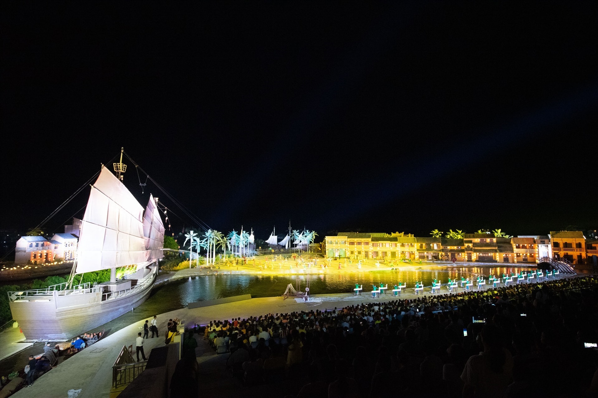 Lighted stage of the Hoi An Memories show