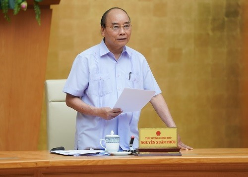 Thủ tướng Nguyễn Xuân Phúc phát biểu kết luận cuộc họp. Ảnh: Theo Chinhphu.vn
