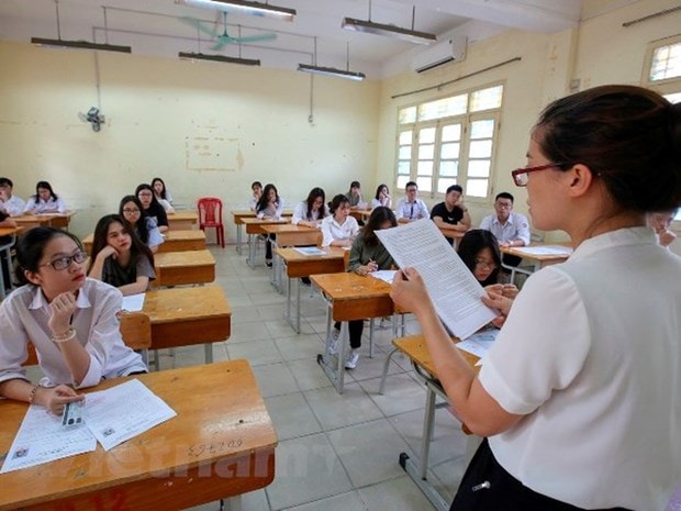 Thí sinh tham dự kỳ thi Trung học phổ thông quốc gia. (Ảnh: Minh Sơn/Vietnam+)