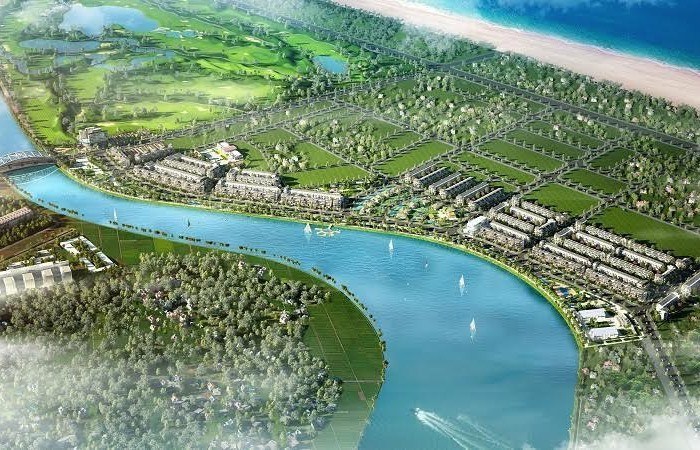 Phối cảnh Khu đô thị Ngọc Dương Riverside của Tập đoàn Đất Quảng đầu tư dọc sông Cổ Cò, quy mô 19,5ha, tổng mức đầu tư 185 tỷ đồng từ 2018 - 2019. Ảnh: V.S