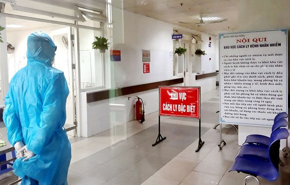 Khu vực cách ly đang chữa trị cho bệnh nhân T.V.D. tại Bệnh viện Đà Nẵng - Ảnh: TRƯỜNG TRUNG