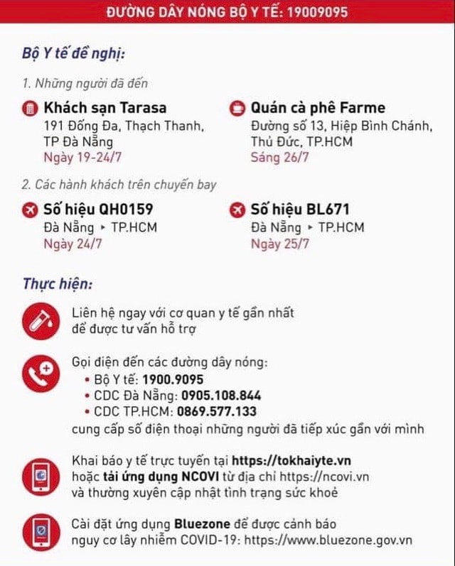 Thông báo khẩn số 20 của Bộ Y tế