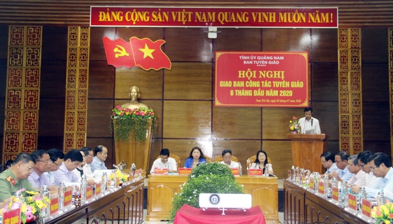 Hội nghị giao ban công tác Tuyên giáo 6 tháng đầu năm 2020. Ảnh: Đ.K