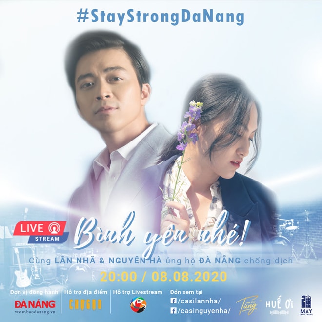 Đêm nhạc “Bình yên nhé!” của Lân Nhã và Nguyên Hà được phát livestream lúc 20 giờ ngày 8-8.