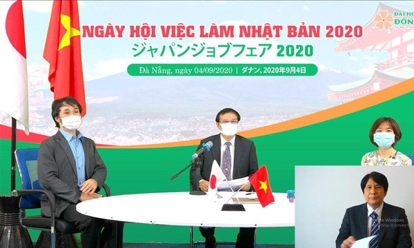 Ngày hội việc làm Nhật Bản 2020 tại Trường Đại học Đông Á được tổ chức trực tuyến ngày 4.9 với nhiều điểm cầu được kết nối. Ảnh: Văn Sanh