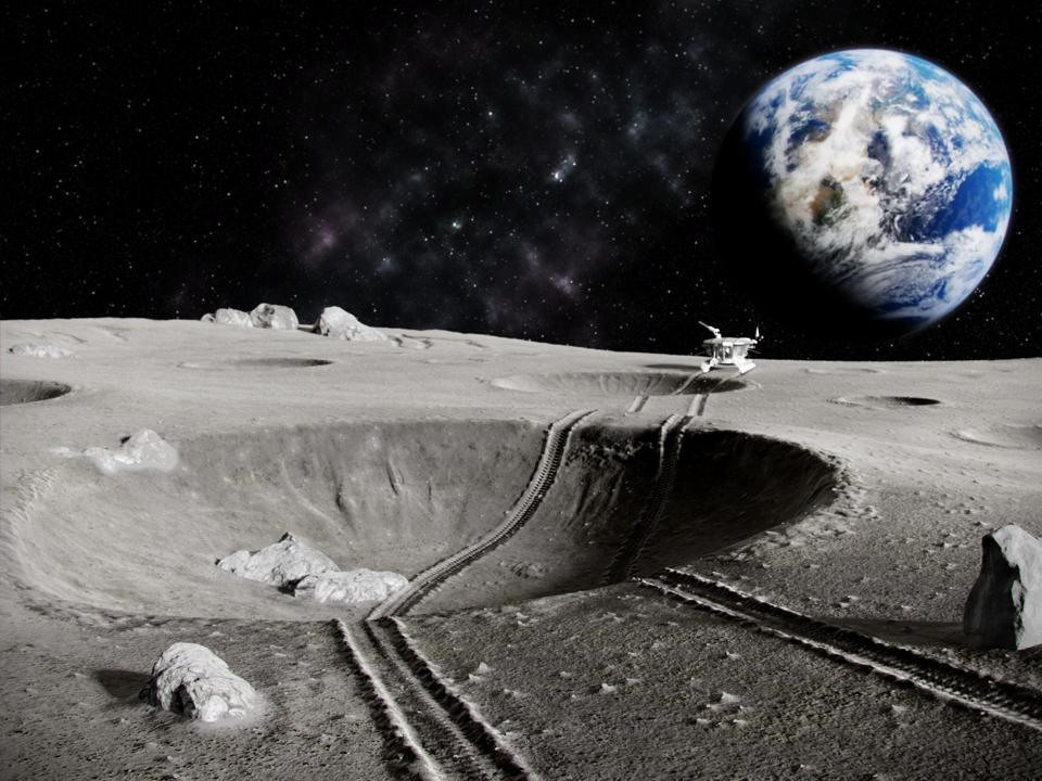 Các phi hành gia sẽ làm việc cùng với robot để tìm kiếm và khai thác nước, oxy trên mặt trăng. Ảnh: Getty Images.