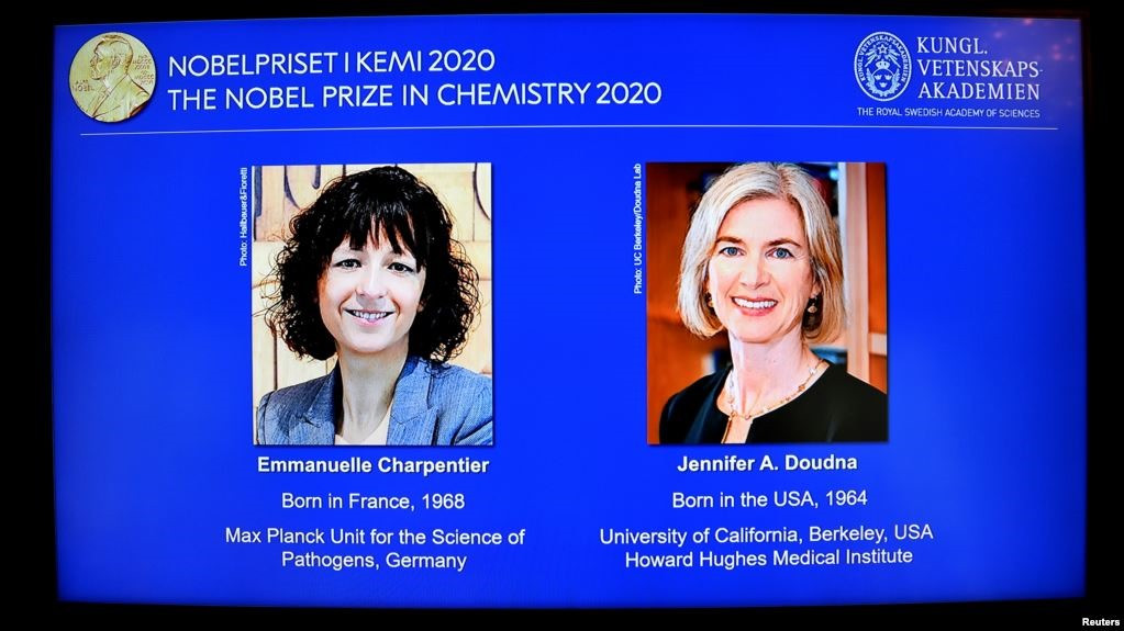 Những chủ nhân giải Nobel Hóa học 2020. Ảnh: Reuters