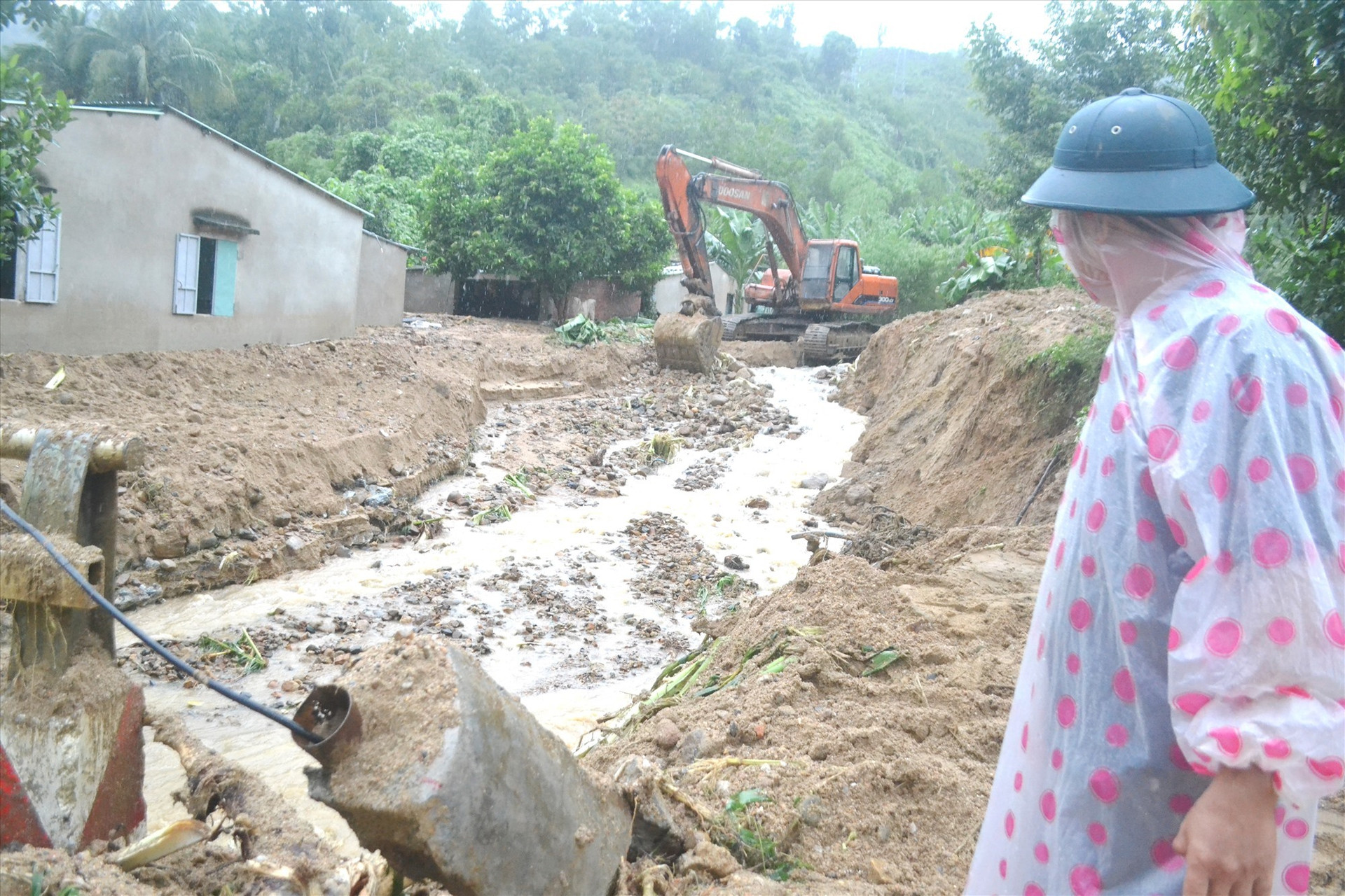 Do ảnh hưởng áp thấp nhiệt đới, các địa phương tại Quảng Nam có mưa lớn trên điện rộng, cần đề phòng lũ quét, sạt lở. Ảnh: C.T