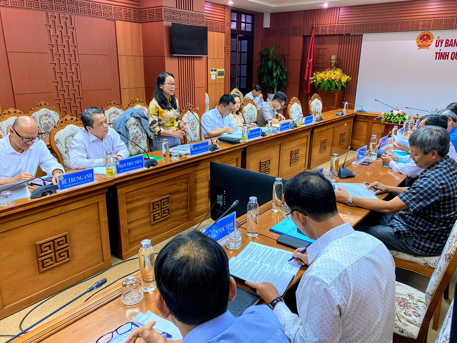 Quang cảnh buổi làm việc của đoàn công tác Ủy ban Dân tộc với Quảng Nam ngày 9.10