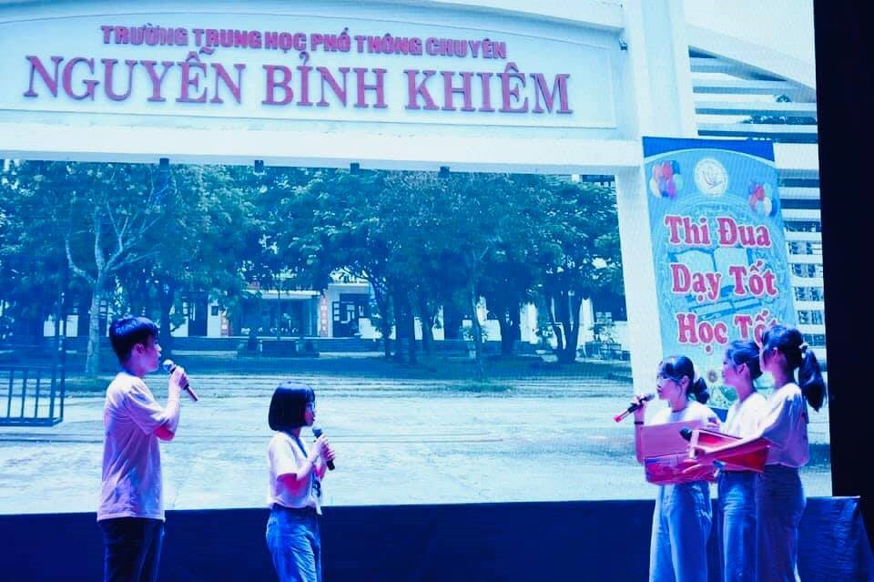 Clip dự thi vòng loại của học sinh Trường THPT chuyên Nguyễn Bỉnh Khiêm. Ảnh  Nhà trường cung cấp.