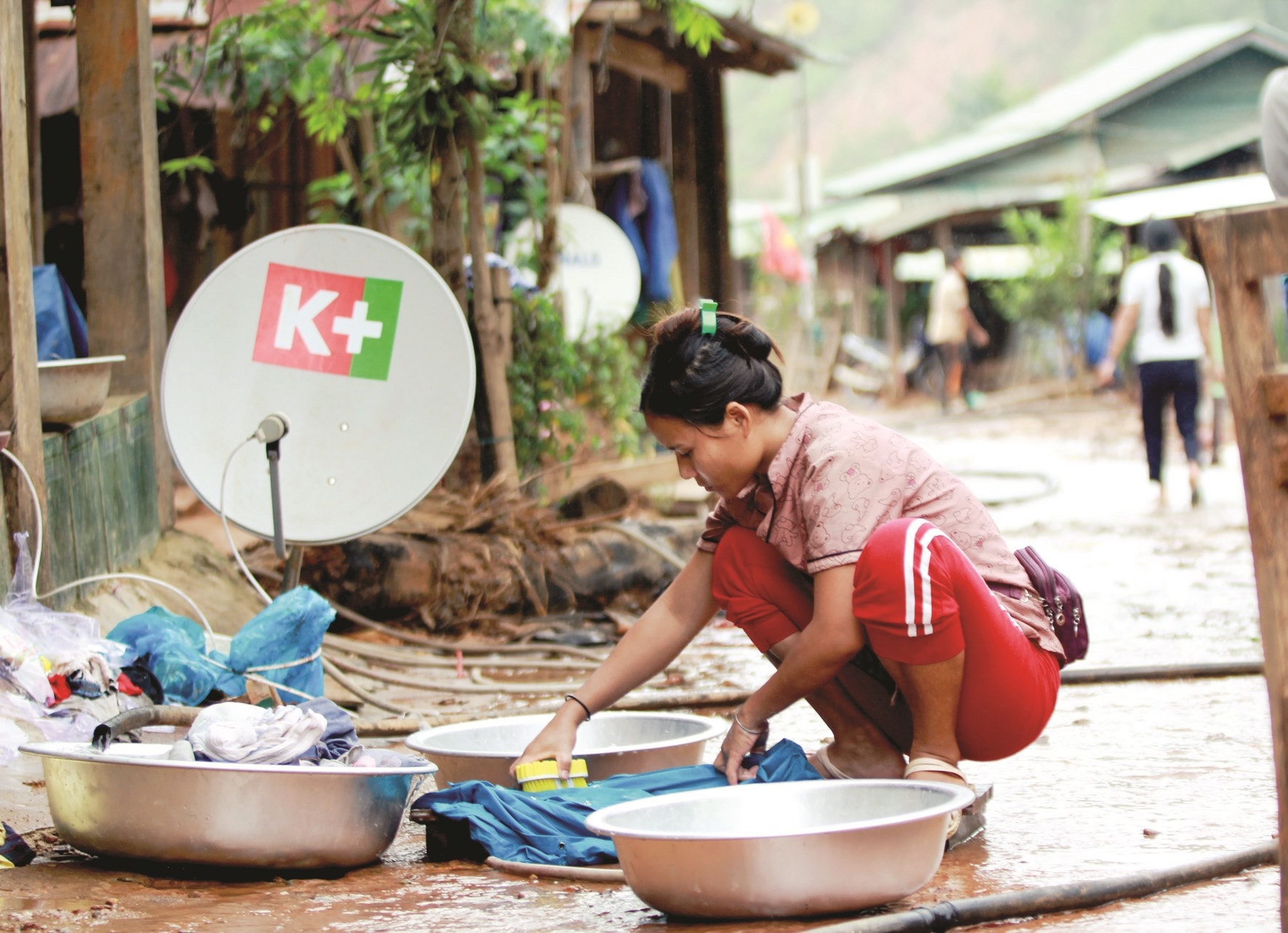 Hơn 100 nhân khẩu làng Triên đã thoát khỏi chuỗi ngày dài phải tá túc tạm tại trường mầm non liên xã Kim Thành Lộc.