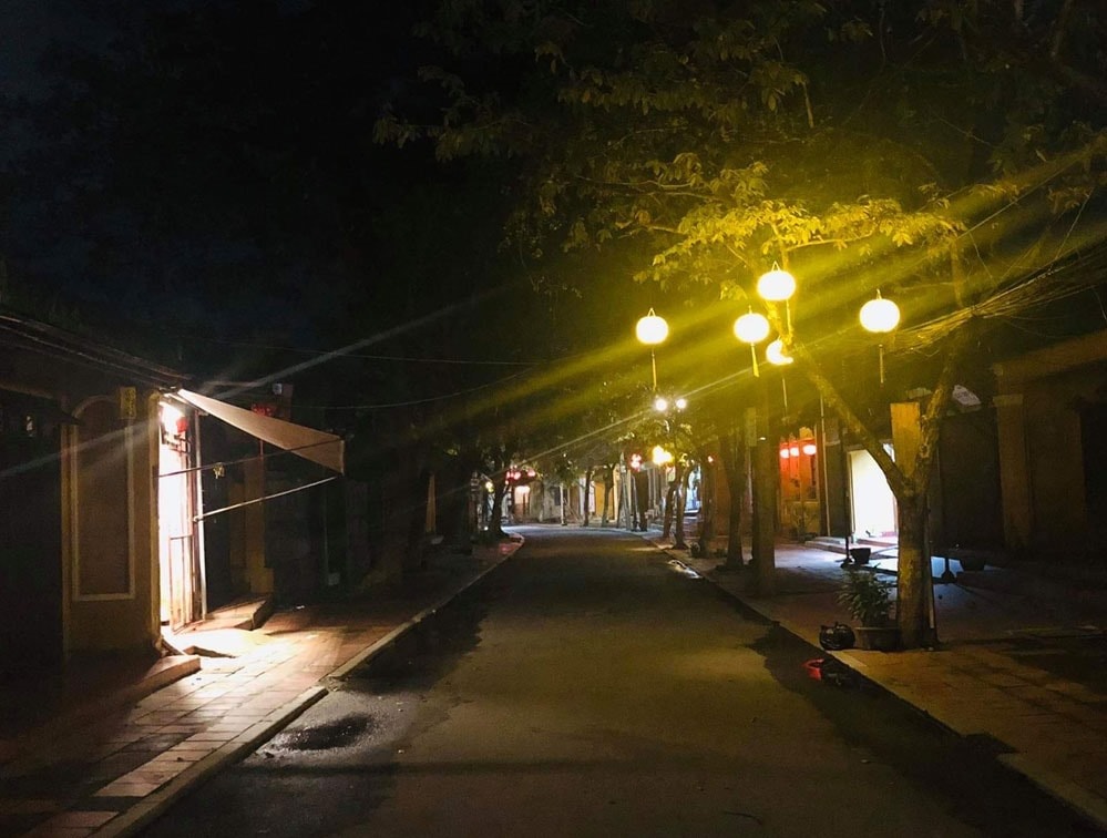 Lanterns in the ancient town are also out early.