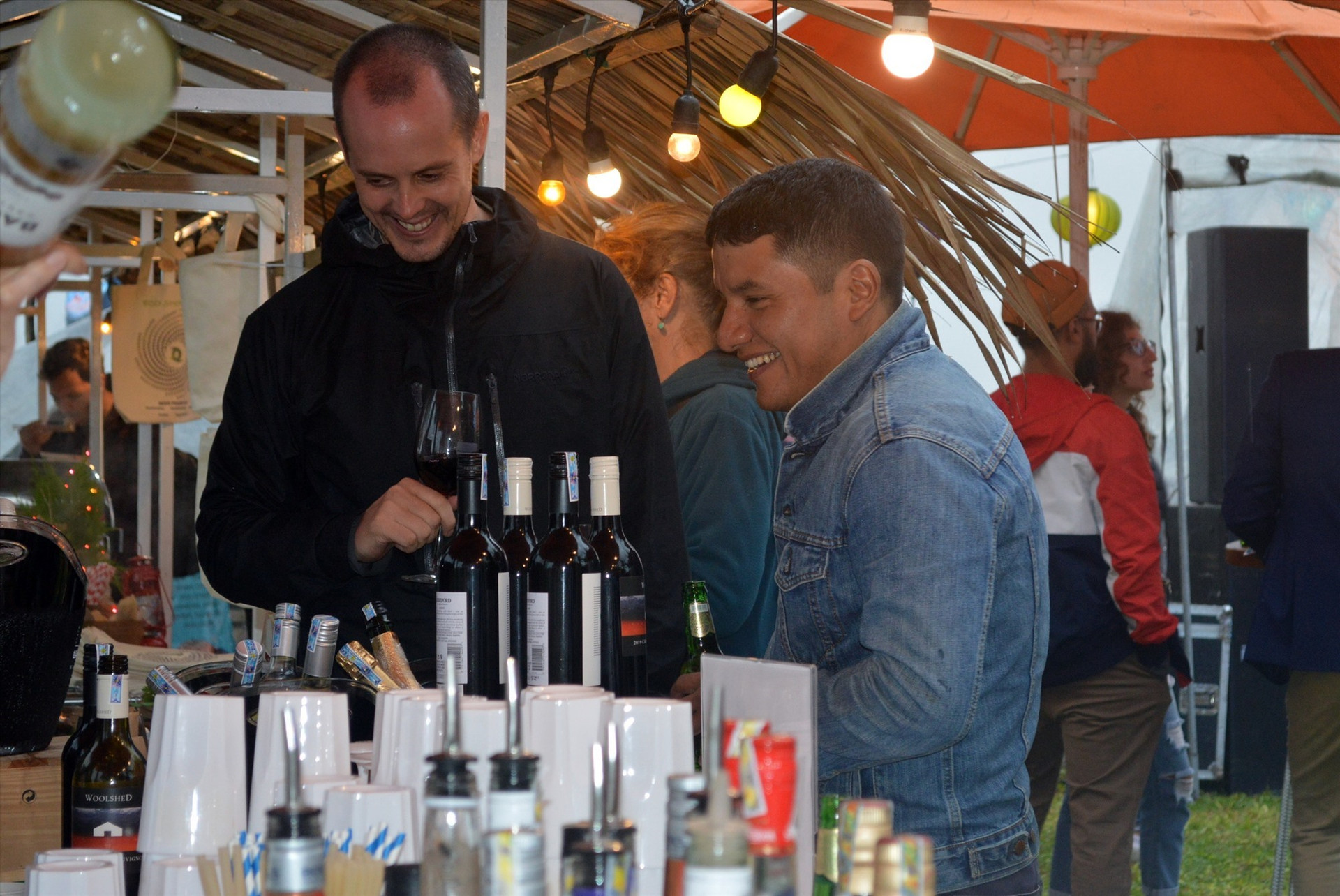 Visitors enjoying drinks at the event