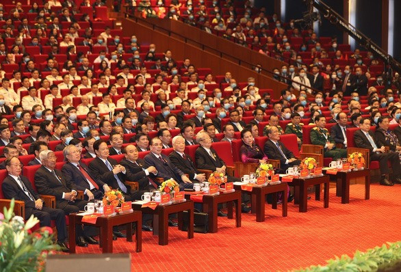 ổng bí thư, Chủ tịch nước Nguyễn Phú Trọng cùng các lãnh đạo, nguyên lãnh đạo Đảng, Nhà nước dự lễ khai mạc Đại hội thi đua yêu nước toàn quốc lần thứ X - Ảnh: TTXVN