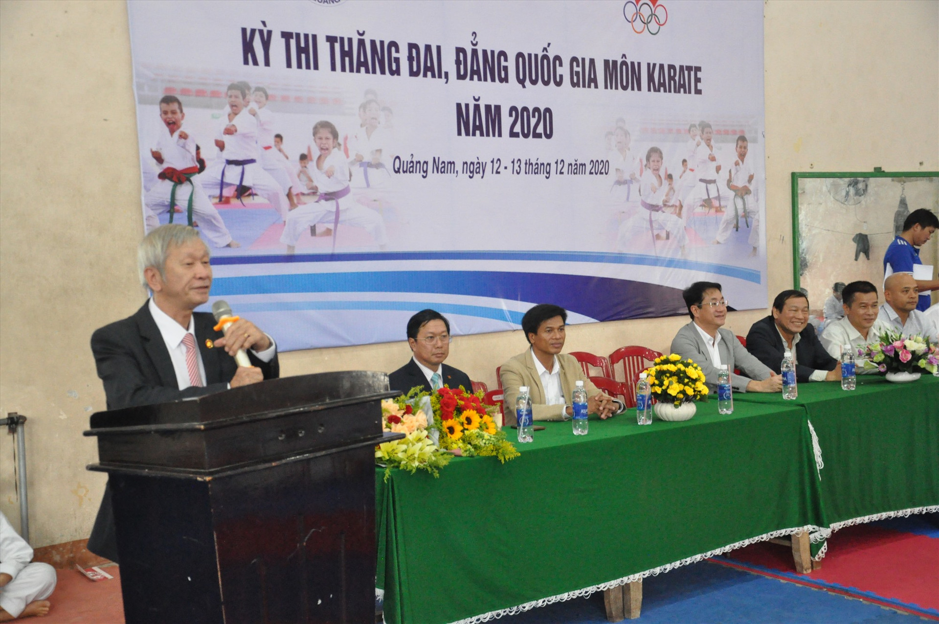 Ông Nguyễn Thành Tự phát biểu khai mạc kỳ thi thăng đẳng quốc gia 2020. Ảnh: T.V