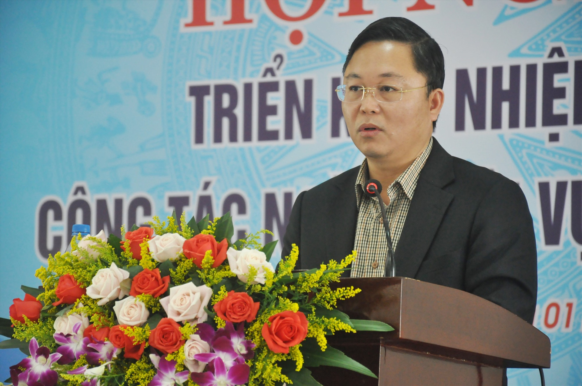 Chủ tịch UBND tỉnh Lê Trí Thanh phát biểu chỉ đạo tại hội nghị tổng kết công tác ngành nội vụ tỉnh năm 2020. Ảnh: N.Đ