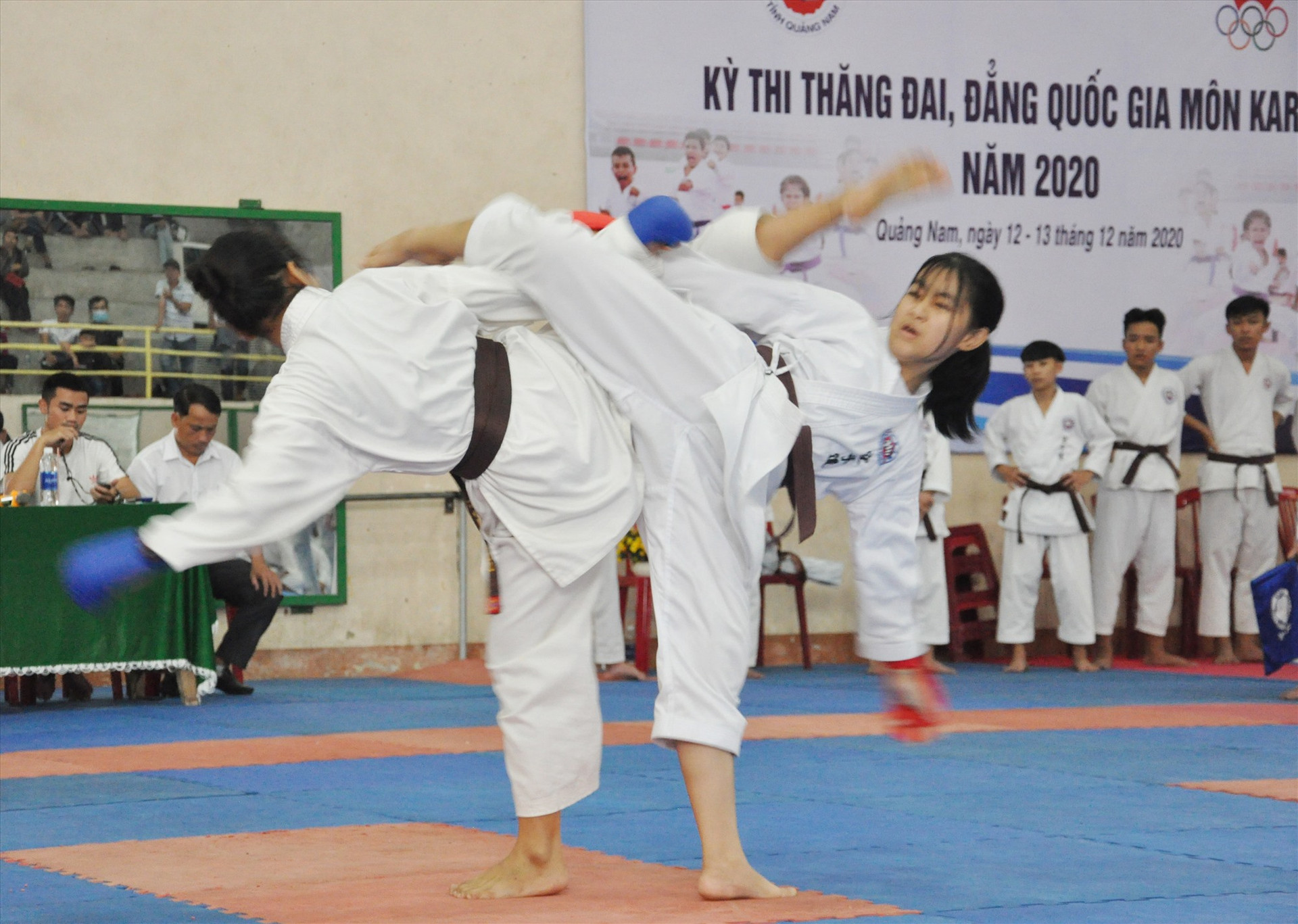 Thi thăng đẳng quốc gia do Hội Karatedo tỉnh Quảng Nam đăng cai tổ chức. Ảnh: An Nhi