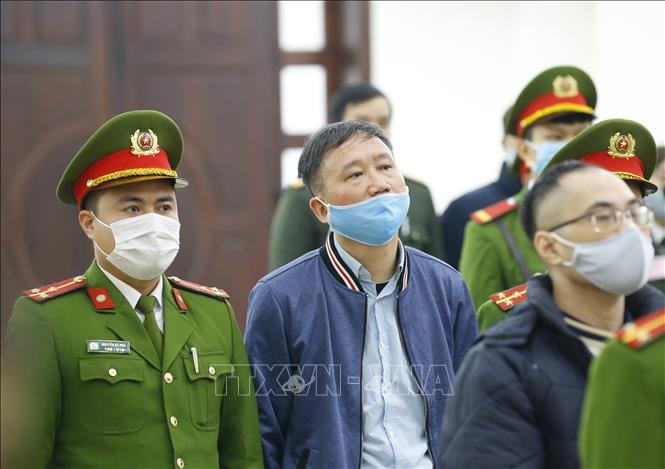 Bị cáo Trịnh Xuân Thanh (SN 1966, cựu Chủ tịch Hội đồng quản trị, Tổng Giám đốc Tổng Công ty cổ phần xây lắp Dầu khí Việt Nam - PVC) tại phiên tòa. Ảnh: Doãn Tấn/TTXVN