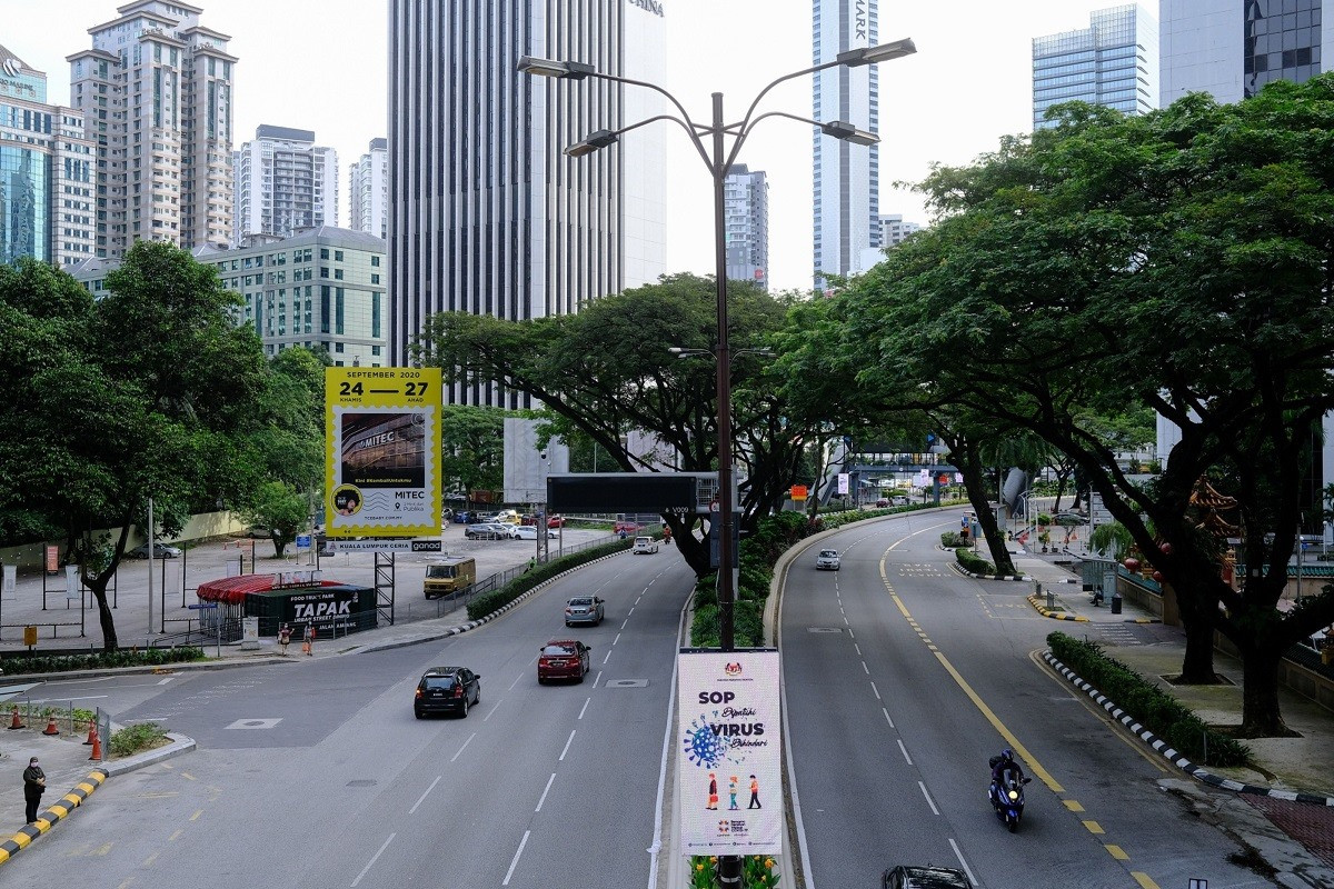 Đường phố Malaysia vắng vẻ dưới lệnh phong tỏa vì đại dịch. Ảnh:theedgemarkets.