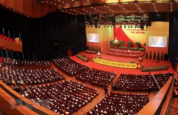 Documents submitted to the 13th National Party Congress were debated at a plenary session in Hanoi on January 27. (Photo: VNA)