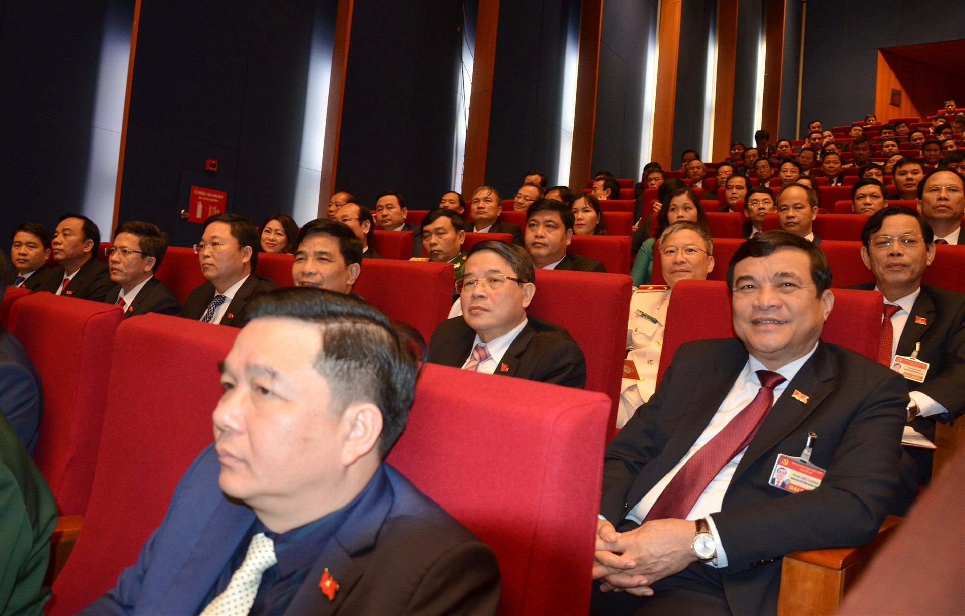 Đoàn đại biểu Đảng bộ Quảng Nam dự tại Trung tâm Hội nghị quốc gia. Ảnh: H.P