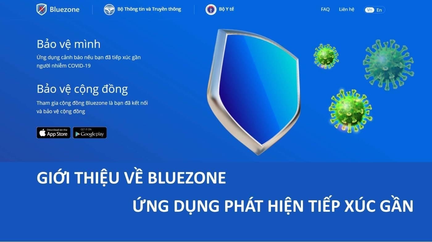 Ứng dụng Bluezone hiện đang dẫn đầu danh sách các ứng dụng được tải về tại Việt Nam trên cả 2 kho ứng dụng của App Store và CH Play. Ảnh: Bluezone