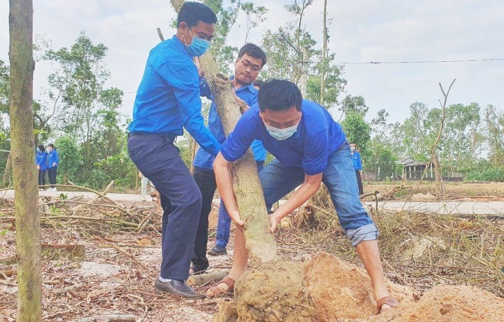 đông đảo đoàn viên thanh niên đã trồng mới nhiều cây xanh tại di tích Rừng cây Bác Hồ (phường An Phú, TP.Tam Kỳ).