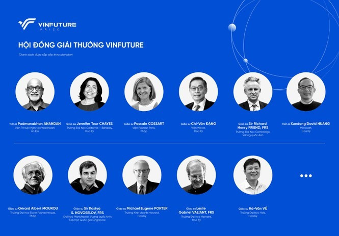 Hội đồng giải thưởng VinFuture gồm 11 tên tuổi hàng đầu thế giới trong lĩnh vực khoa học và công nghệ.