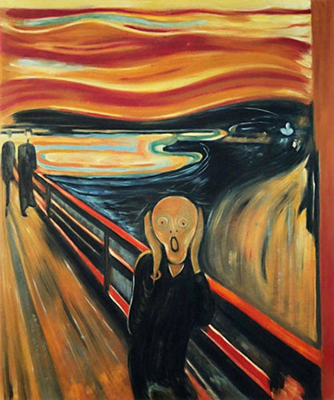 Bức tranh “The Scream” (Tiếng thét) nổi tiếng của Edvard Munch. Ảnh: The Mirror